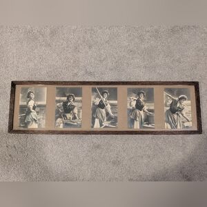 Antique Gustav Liersch & Co Berlin Photo Series Framed German Postcards Fraulein